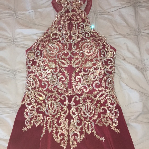 Jovani Halter Bejeweled Dress - Picture 5 of 6